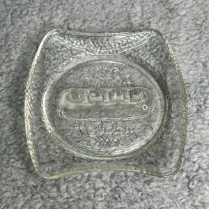 Holiday Inn Ashtray Vintage 60s Hotel Cocktail Ashtray Embossed Pebble Clear MCM